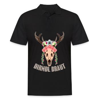 Dirndl Braut - Männer Poloshirt - Schwarz - Vorne - Kai (181cm)