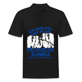 Sächsische Schweiz Wandern - Männer Poloshirt - Schwarz - Vorne - Kai (181cm)
