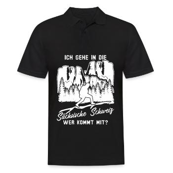 Sächsische Schweiz Wandern Wanderer - Männer Poloshirt - Schwarz - Vorne - Kai (181cm)