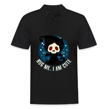 Sensenmann Hug Me Grim Reaper - Männer Poloshirt - Schwarz - Vorne - Kai (181cm)