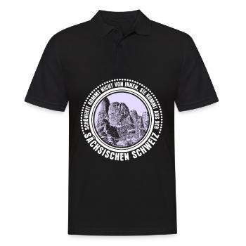 Sächsische Schweiz Wandern Klettern - Männer Poloshirt - Schwarz - Vorne - Kai (181cm)