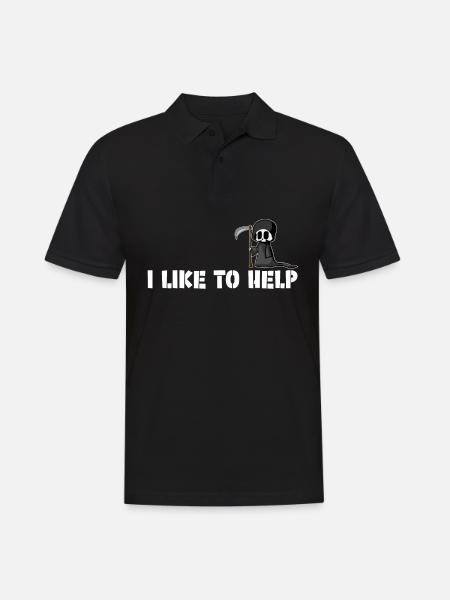 Sensenmann Spruch Witz Grim Reaper - Männer Poloshirt - Schwarz
