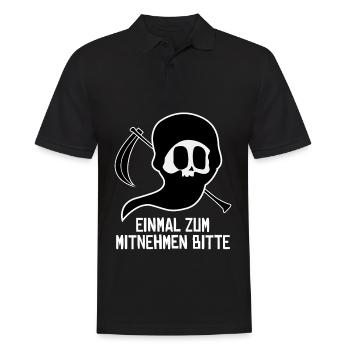 Sensenmann Witz Grim Reaper - Männer Poloshirt - Schwarz - Vorne - Kai (181cm)