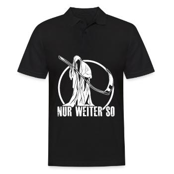 Sensenmann Menschenhasser Grim Reaper - Männer Poloshirt - Schwarz - Vorne - Kai (181cm)