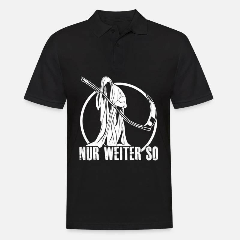 Sensenmann Menschenhasser Grim Reaper - Männer Poloshirt - Schwarz