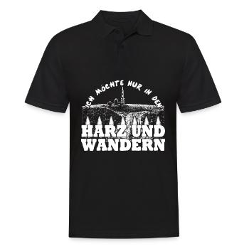 Harz Harzer Wandern Urlaub Brocken - Männer Poloshirt - Schwarz - Vorne - Kai (181cm)