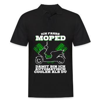 Mofa Motoroller Mopet Mofafahrer Moped - Männer Poloshirt - Schwarz - Vorne - Kai (181cm)
