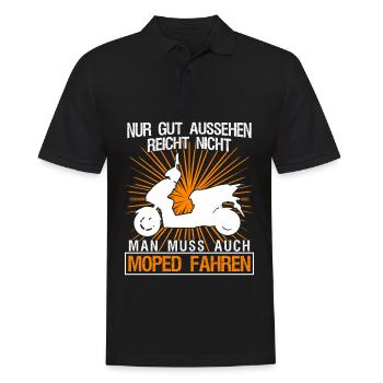 Mofa Moped Mofafahrer Motoroller Mopet - Männer Poloshirt - Schwarz - Vorne - Kai (181cm)