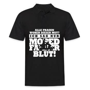 Mofa Mofafahrer Motoroller Moped Mopet - Männer Poloshirt - Schwarz - Vorne - Kai (181cm)