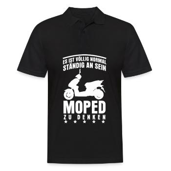 Mofa Mopedfahrer Motoroller Moped Mopet - Männer Poloshirt - Schwarz - Vorne - Kai (181cm)