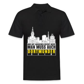 Dortmunder Ruhrpott Stadt Dortmund - Männer Poloshirt - Schwarz - Vorne - Kai (181cm)