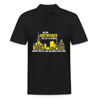 Dortmunder hat Recht Stadt Dortmund - Männer Poloshirt - Schwarz - Vorne - Kai (181cm)