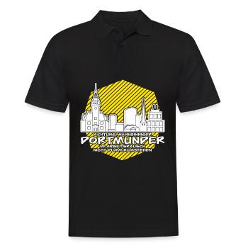 Dortmunder Stadt Dortmund - Männer Poloshirt - Schwarz - Vorne - Kai (181cm)