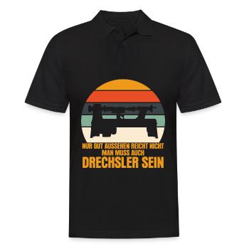 Drechseln Retro Drechselbank Drechsler - Männer Poloshirt - Schwarz - Vorne - Kai (181cm)