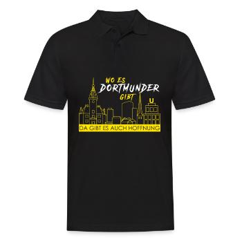 Dortmunder Hoffnung Stadt Dortmund - Männer Poloshirt - Schwarz - Vorne - Kai (181cm)