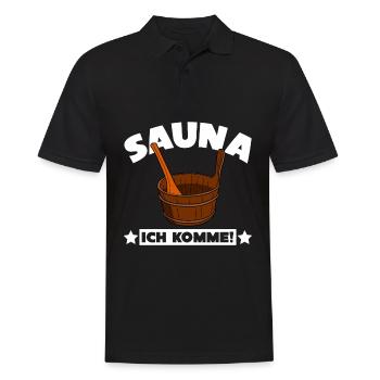 Sauna Saunisten Saunist Spruch Saunieren - Männer Poloshirt - Schwarz - Vorne - Kai (181cm)