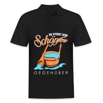 Sauna Schöpfer Saunist Saunieren - Männer Poloshirt - Schwarz - Vorne - Kai (181cm)