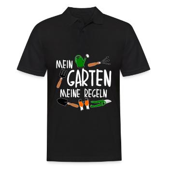 Galabauer Garten Regeln Gärtner - Männer Poloshirt - Schwarz - Vorne - Kai (181cm)