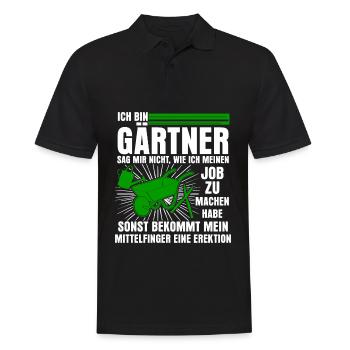 Galabauer Gartenbau Galabau Gärtner - Männer Poloshirt - Schwarz - Vorne - Kai (181cm)