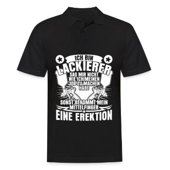 Autolackierer Mittelfinger Airbrush - Männer Poloshirt - Schwarz - Vorne - Kai (181cm)