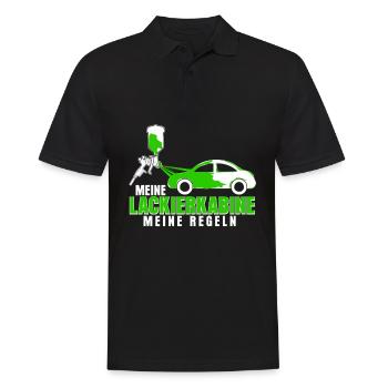 Autolackierer Airbrush Fahrzeuglackierer - Männer Poloshirt - Schwarz - Vorne - Kai (181cm)