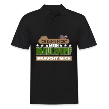 Maulwurf Spruch Mole Maulwürfe - Männer Poloshirt - Schwarz - Vorne - Kai (181cm)