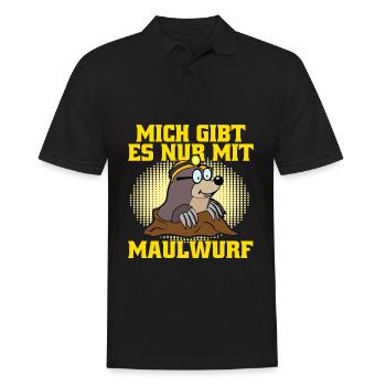 Maulwurf Mole Witz Maulwürfe - Männer Poloshirt - Schwarz - Vorne - Kai (181cm)