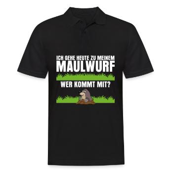 Maulwurf Witz Maulwürfe Maulwurfshügel - Männer Poloshirt - Schwarz - Vorne - Kai (181cm)
