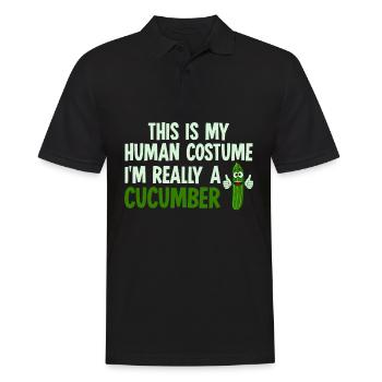 Gurke Gurkenkostüm Gurken - Männer Poloshirt - Schwarz - Vorne - Kai (181cm)