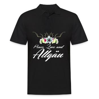Allgäu Allgäuerin Allgäuer - Männer Poloshirt - Schwarz - Vorne - Kai (181cm)