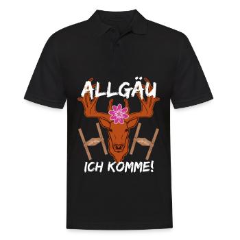 Allgäu Ostallgäu Westallgäu Allgäuer - Männer Poloshirt - Schwarz - Vorne - Kai (181cm)