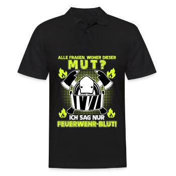 Jugendfeuerwehr Feuerwehrfrau Feuerwehr - Männer Poloshirt - Schwarz - Vorne - Kai (181cm)