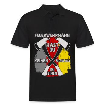 Jugendfeuerwehr Feuerwehrmann Feuerwehr - Männer Poloshirt - Schwarz - Vorne - Kai (181cm)