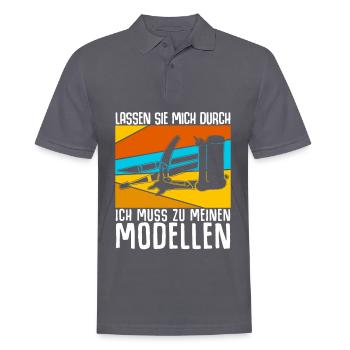 Modellbau Retro Modellbauer - Männer Poloshirt - Anthrazit - Vorne - Nico (186cm)