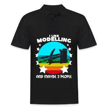 Modellbau Witz Tabletop Modellbauer - Men's Polo Shirt - black - Front - Kai (181cm)