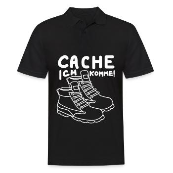 Geocacher Witz Cache Spruch Geocache - Männer Poloshirt - Schwarz - Vorne - Kai (181cm)