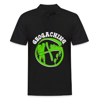 Geocacher Schnitzeljagd Cache Geocache - Männer Poloshirt - Schwarz - Vorne - Kai (181cm)