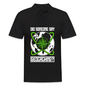 Geocacher Weltkarte Geocache - Männer Poloshirt - Schwarz - Vorne - Kai (181cm)