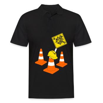 Road construction Road builders Road guards - Men's Polo Shirt - black - Front - Kai (181cm)
