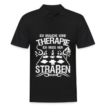 Straßenwärter Therapie Straßenbau - Männer Poloshirt - Schwarz - Vorne - Kai (181cm)