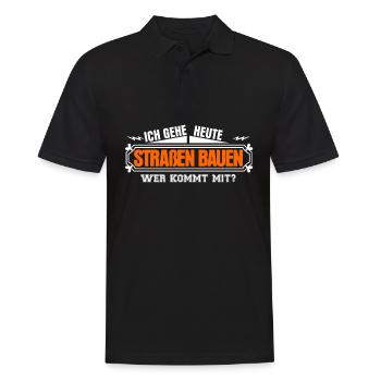 Straßenwärter Straßen bauen Straßenbau - Männer Poloshirt - Schwarz - Vorne - Kai (181cm)