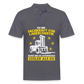 Lagerist Gabelstapler Staplerfahrer - Männer Poloshirt - Anthrazit - Vorne - Nico (186cm)
