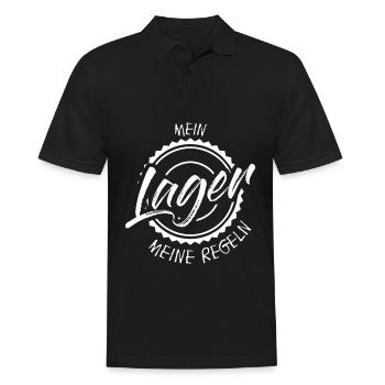 Lagerist Gabelstapler Lagerarbeiter - Männer Poloshirt - Schwarz - Vorne - Kai (181cm)