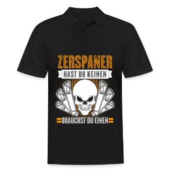 Zerspaner Fräser Zerspanungsmechaniker - Männer Poloshirt - Schwarz - Vorne - Kai (181cm)