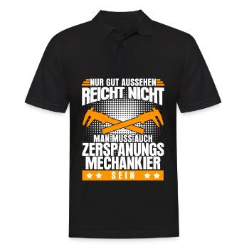 Zerspaner Spruch Zerspanungsmechaniker - Männer Poloshirt - Schwarz - Vorne - Kai (181cm)