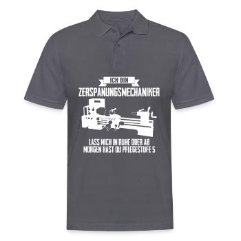 Zerspanungsmechaniker Zerspaner Dreher - Männer Poloshirt - Anthrazit - Vorne - Nico (186cm)