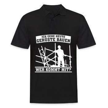 Gerüstbauer Spruch Witz Gerüst Gerüstbau - Männer Poloshirt - Schwarz - Vorne - Kai (181cm)