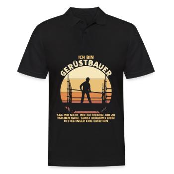 Gerüstbau Bauarbeiter Gerüst Gerüstbauer - Männer Poloshirt - Schwarz - Vorne - Kai (181cm)