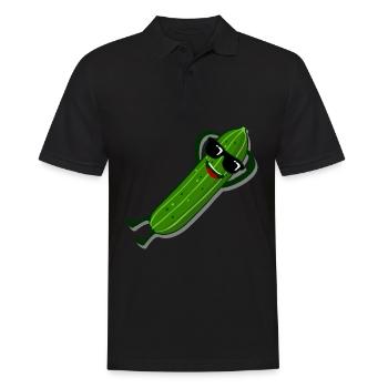 Gurke Sonnenbrille Gurken - Männer Poloshirt - Schwarz - Vorne - Kai (181cm)