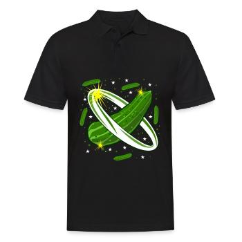 Gurke Weltraum Gurken - Männer Poloshirt - Schwarz - Vorne - Kai (181cm)